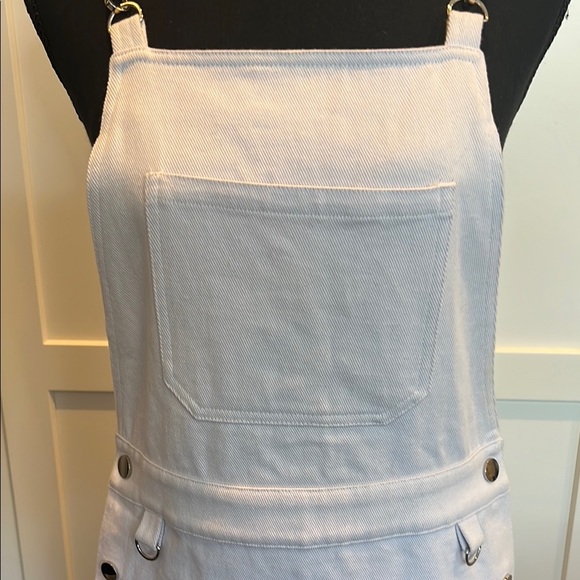 CARMAR White Denim Mini Dress with Silver Chain Straps S - Picture 4 of 7
